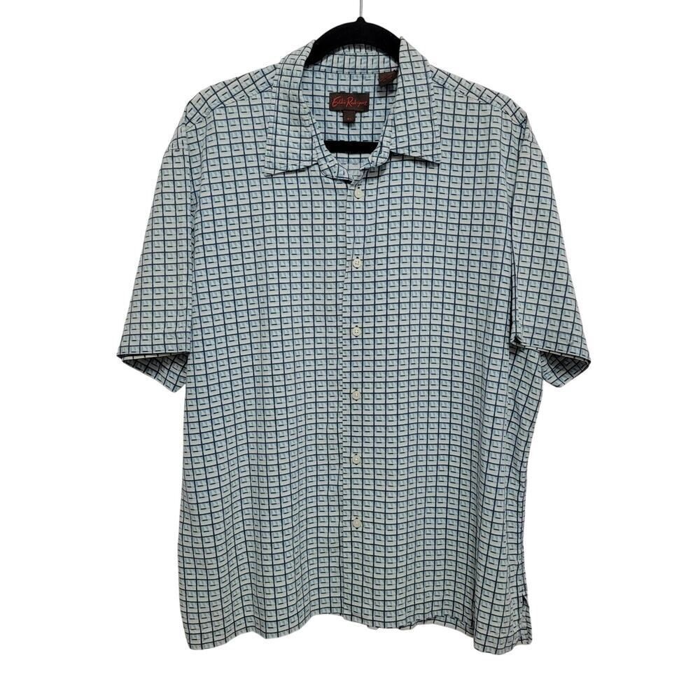 Eddie Rodriguez Silk Shirt Nautical Beachy Short Sleeve Casual Summer